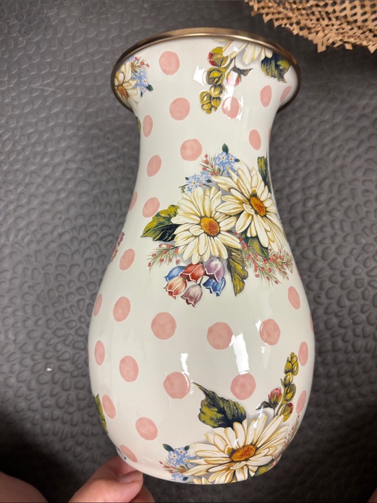 MacKenzie-Childs Other - MacKenzie-Childs Pink Polka Dot Floral Vase - tall
